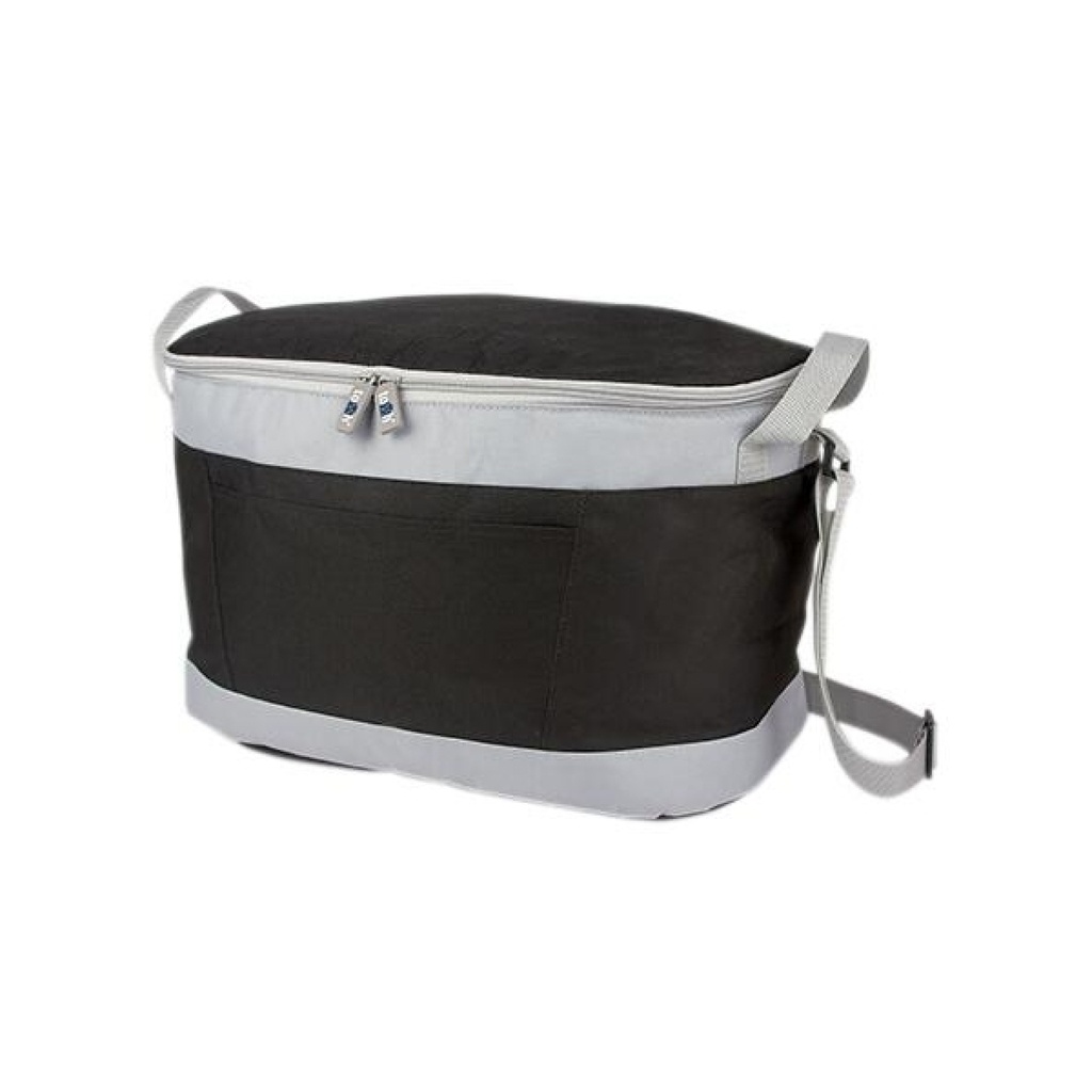 HIELERA BALTY NEGRA CON DETALLES EN GRIS (CAPACIDAD 26 LATAS)