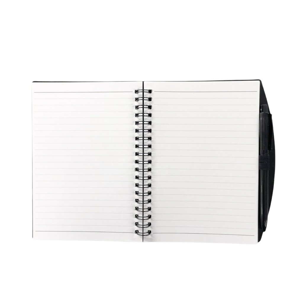 LIBRETA CON TAPA DE COLOR CON PLUMA A JUEGO