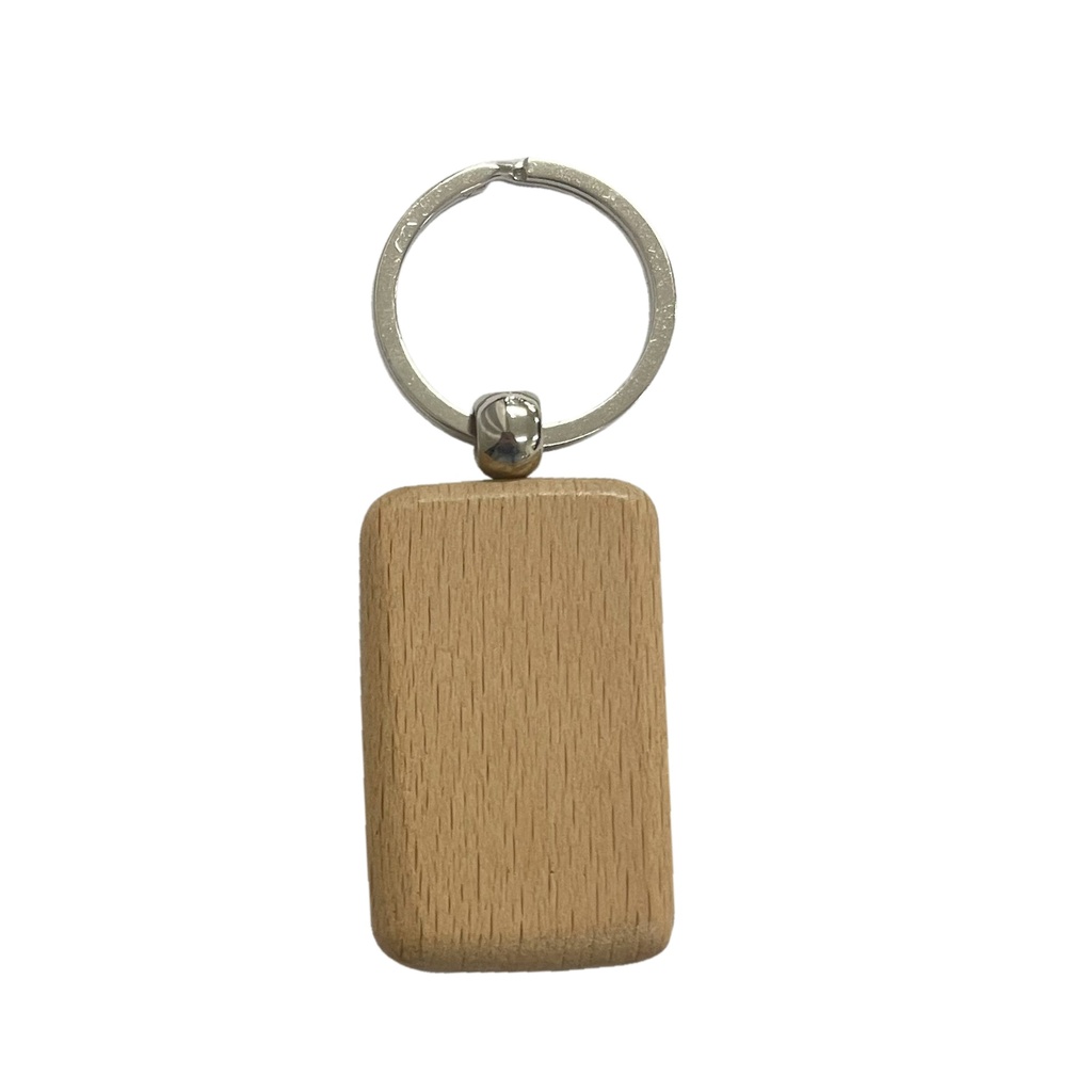 LLAVERO DE MADERA SÓLIDA CON ANILLO DE METAL