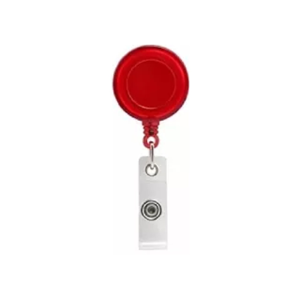 PORTA IDENTIFICACIÓN TIPO YOYO, REDONDO CON PLÁSTICO TRASLUCIDO DE 1.25 PULG DE DIAMETRO