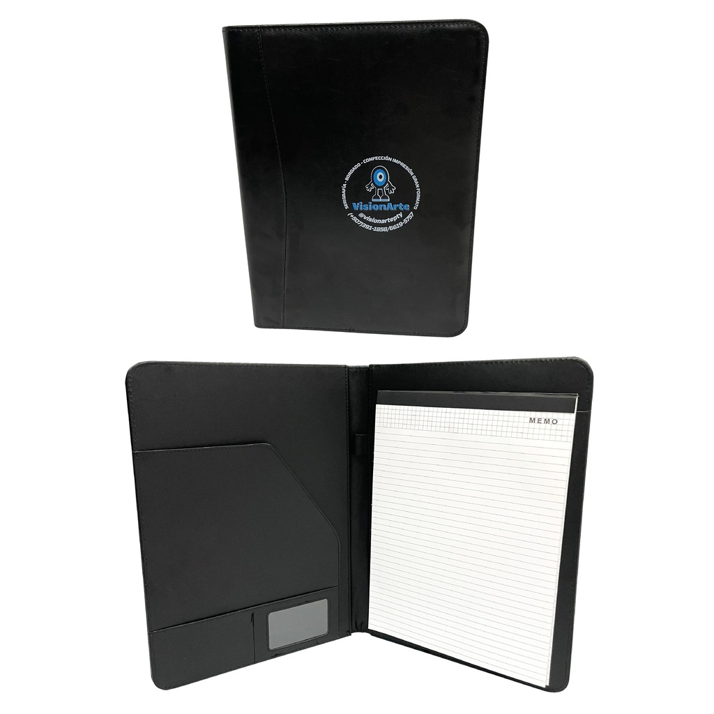 PADFOLIO DE CUERINA PAD DE HOJAS DE RAYA 9X12”