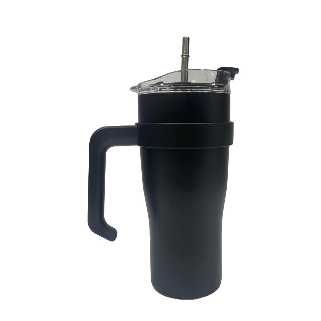 TERMO DE METAL CON CARRIZO Y MANIJA 850ML