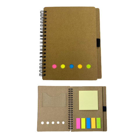 LIBRETA ANILLADA 5.5x7'' CON POST IT