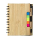 LIBRETA DE BAMBOO CON PLUMA, REGLA Y POST IT