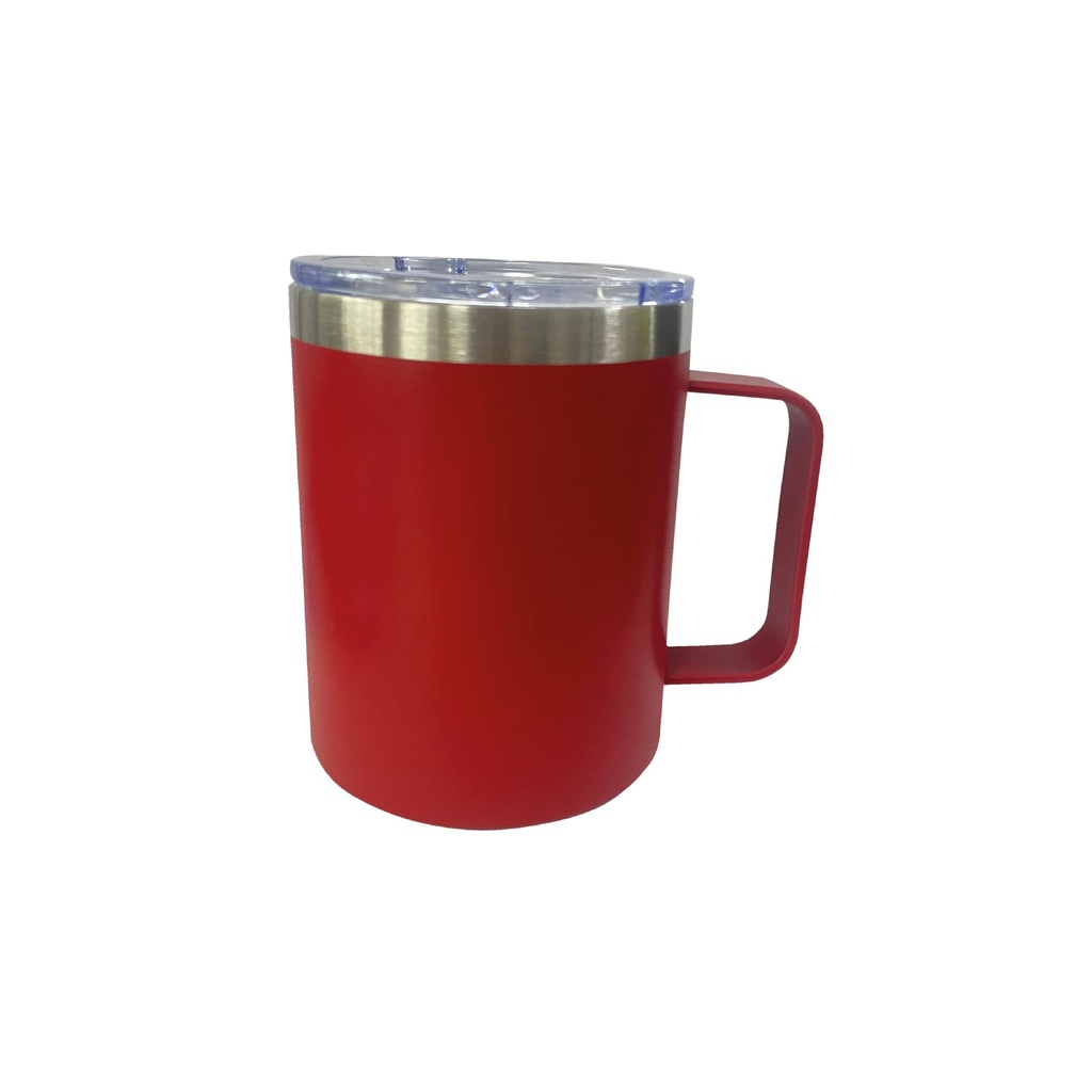 TAZA CAFÉ FLOWER DE ACERO INOXIDABLE  Y TAPA CLEAR