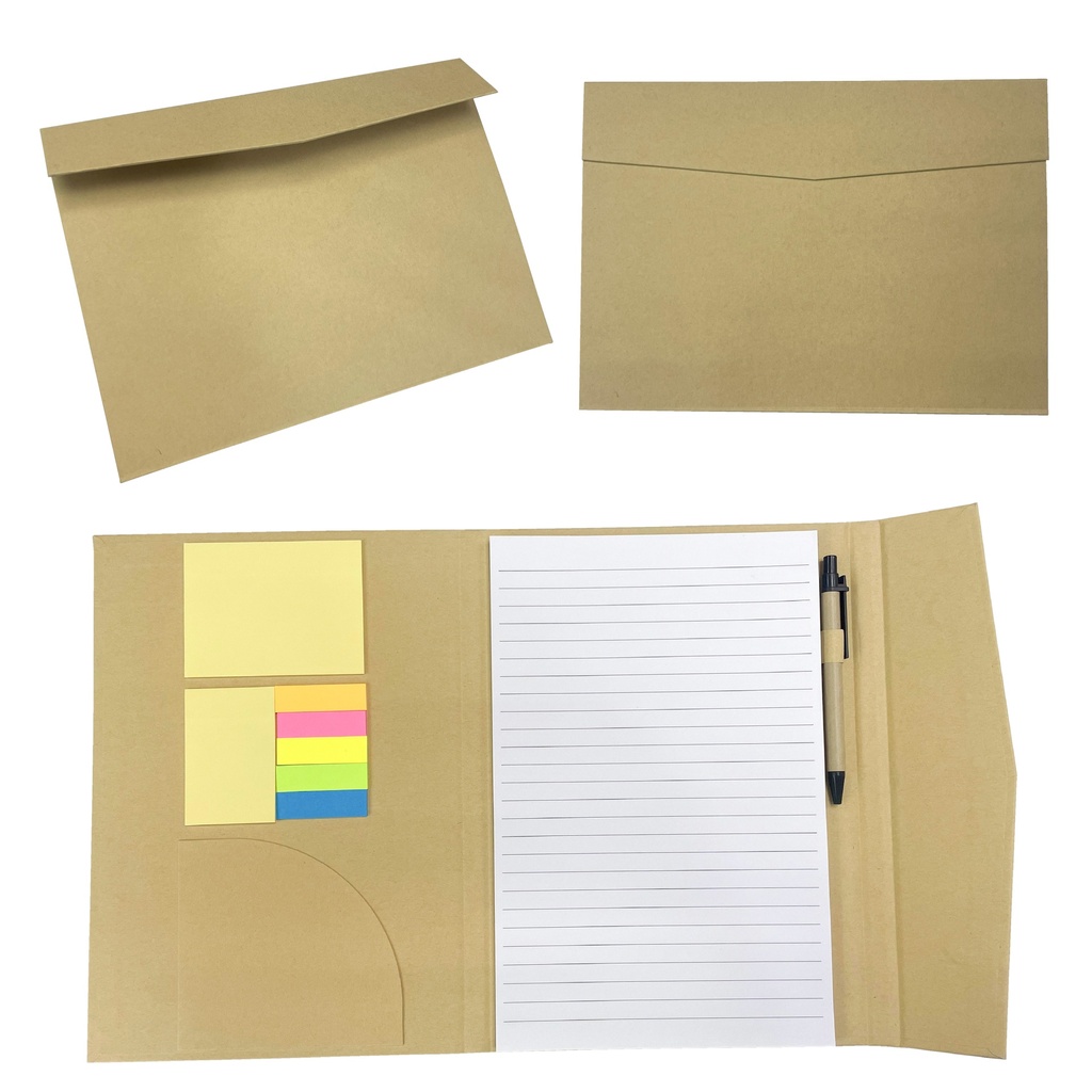 CARPETA DE CARTÓN, POST IT, PLUMA, BLOCK 50 HOJAS, CIERRE DE IMÁN