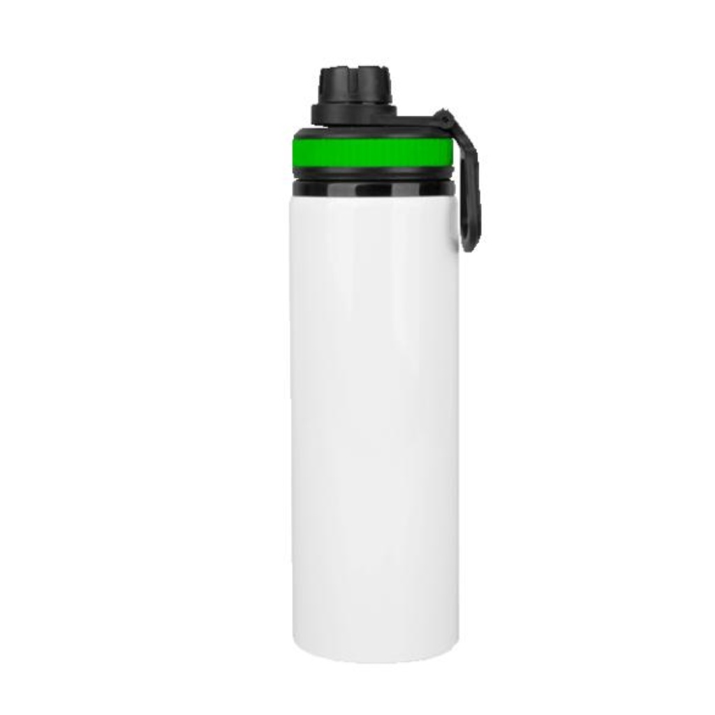 BOTELLA BLANCA TAPA ROSCABLE CON COLOR 750ML.