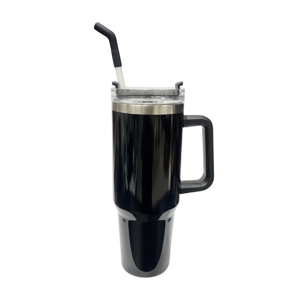 TERMO 40OZ CON MANIJA Y CARRIZO CON BOQUILLA DE GOMA A COLOR