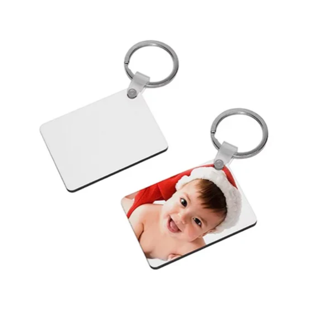 LLAVERO MDF RECTANGULAR DOBLE LADO SUBLIMABLE