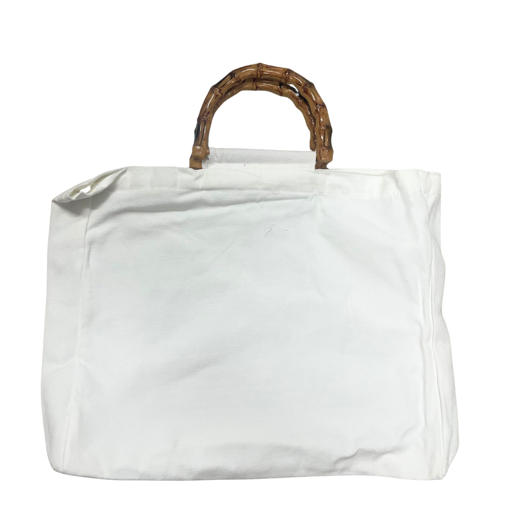 BOLSO ASA BAMBU CANVA BLANCO 34X38X8CM SUBLIMABLE