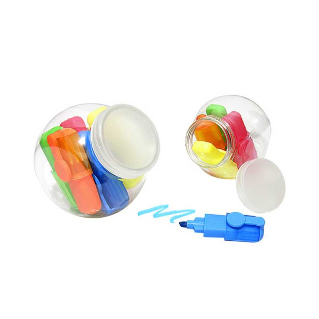 RESALTADORES CON CLIP EN POTE TRANSPARENTE