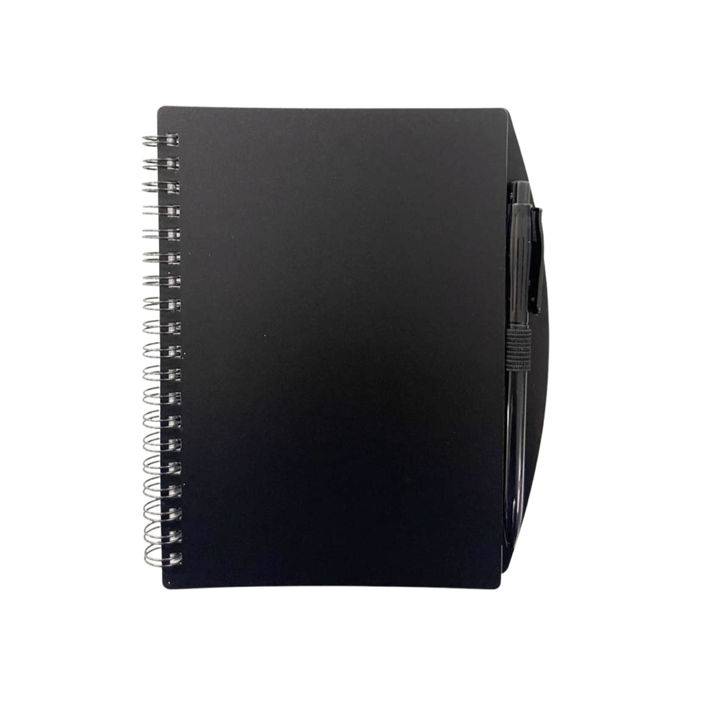 LIBRETA CON TAPA DE COLOR CON PLUMA A JUEGO