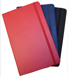 [NUVO] CUADERNO DE CUERINA CON  ELÁSTICO MED.  8" X 5"