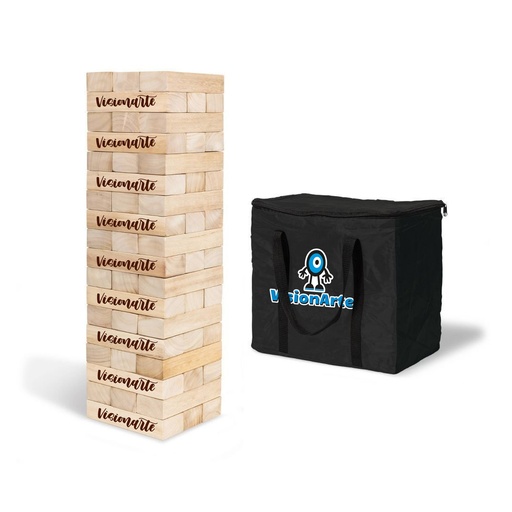 [PR-1286] GIANT JENGA DE MADERA DE PINOTEA CON BOLSO PARA TRANSPORTAR (54 PIEZAS)
