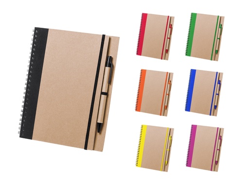 LIBRETA TONEL CON HOJAS DE RAYA Y PLUMA