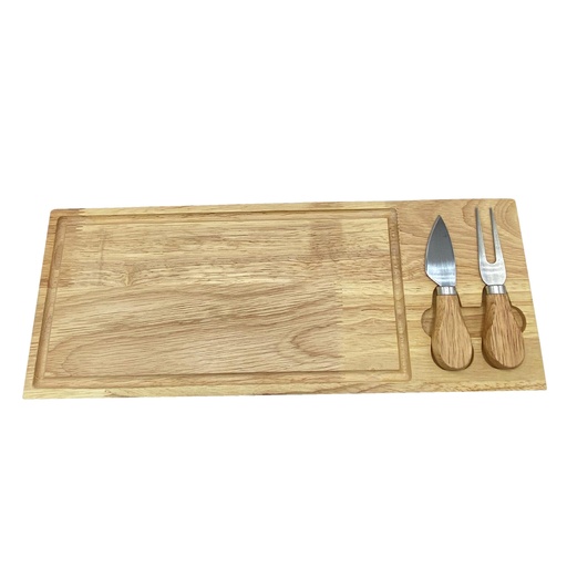 [BMARK-078] TABLA PARA QUESOS CON 2 UTENSILIOS 40X15 CM