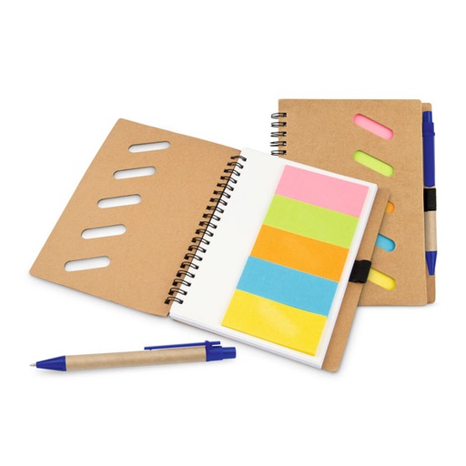 [PR-116] LIBRETA 5X5X7 PULG. CON PLUMA + POST IT Y BLOCK DE HOJAS