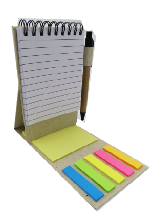 [PR-118] LIBRETA BOLSILLO TRIANGULAR, 3.5X6 PULG. 60 HOJAS, POST IT Y PLUMA