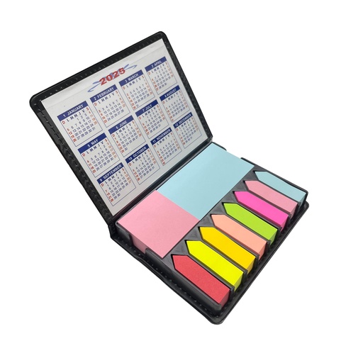 [BMRK-035] ORGANIZADOR DE POST IT CON BANDERITAS ADHESIVAS Y CALENDARIO 13X10.5cm