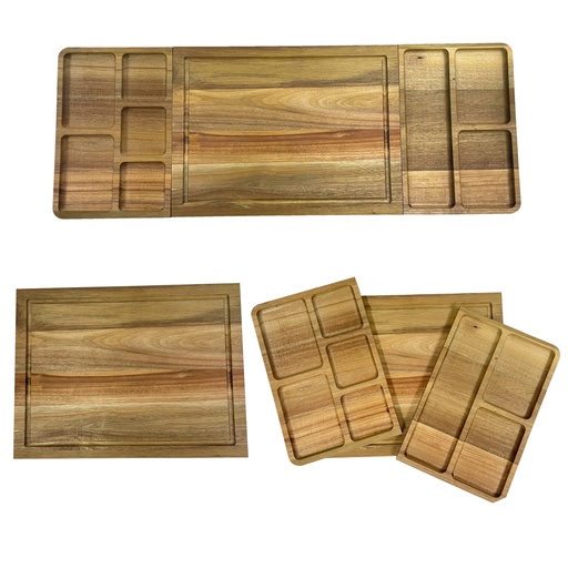 [BMARK-063] TABLA DE ACACIA CON BANDEJAS