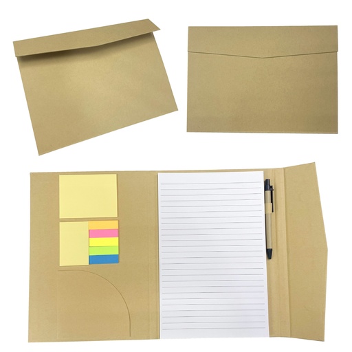 [BMRK-072] CARPETA DE CARTÓN, POST IT, PLUMA, BLOCK 50 HOJAS, CIERRE DE IMÁN