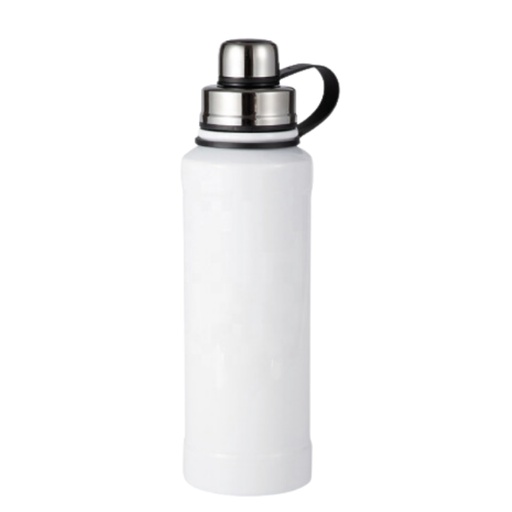[AA0024] BOTELLA BLANCA ACERO CON TAPA 850ML.