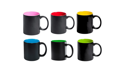 [LINLO] TAZA MAGICA NEGRA CON INTERIOR DE COLOR 11OZ