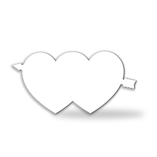 [I349] PHOTO PANEL CORAZÓN FLECHA ALUMINIO 13.5X27CM SUBLIMABLE