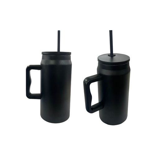 [SV-K514-BLK] VASO DE METAL DOBLE PARED 50oz CON CARRIZO PLÁSTICO A COLOR