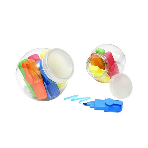 [BM-425] RESALTADORES CON CLIP EN POTE TRANSPARENTE